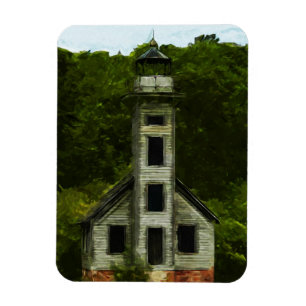 Michigan Lighthouse Abstrakt Impressionismus Magnet