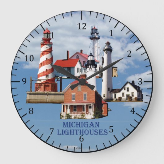 Michigan Lighthouse clock Große Wanduhr (Vorderseite)