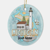 Michigan Lighthouse individuelle Name Keramik Ornament (Links)
