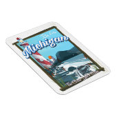 Michigan Lighthouse Reiseplakat! Magnet (Rechte Seite)