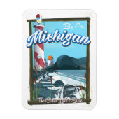 Michigan Lighthouse Reiseplakat! Magnet (Vertikal)