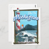 Michigan Lighthouse Reiseplakat! Postkarte (Vorne/Hinten)