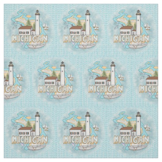 Michigan Lighthouse Stoff (Muster)