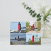 Michigan Lighthouses Postkarte (Stehend Vorderseite)