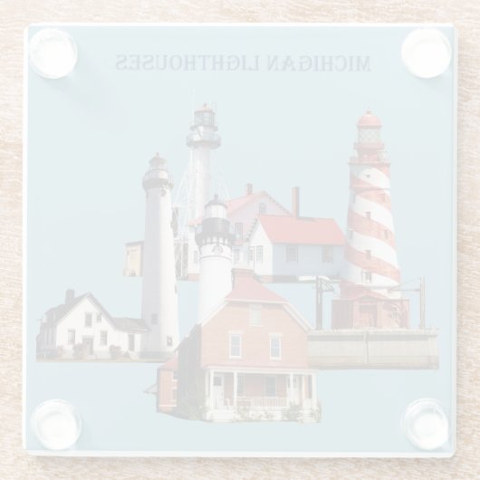 Michigan Lighthouses Untersetzer (Rückseite)