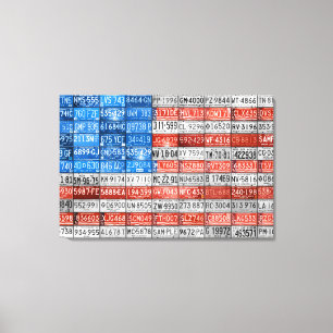 Michigan-Lizenz-Platten-Flagge von USA wickelte Leinwanddruck