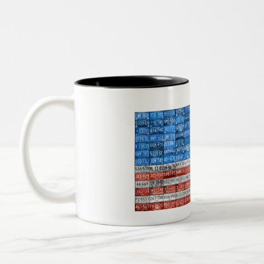 Michigan-Lizenz-Platten-Flaggen-Tasse Zweifarbige Tasse (Links)