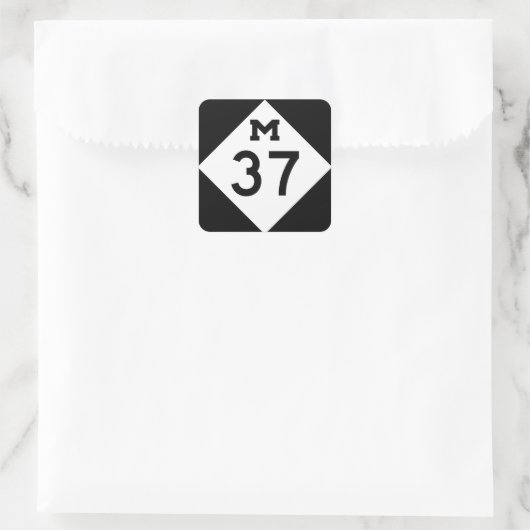 Michigan M-37 Quadratischer Aufkleber (Tasche)