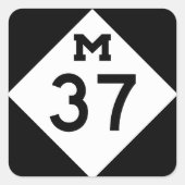 Michigan M-37 Quadratischer Aufkleber (Vorderseite)
