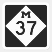 Michigan M-37 Quadratischer Aufkleber (Vorderseite)