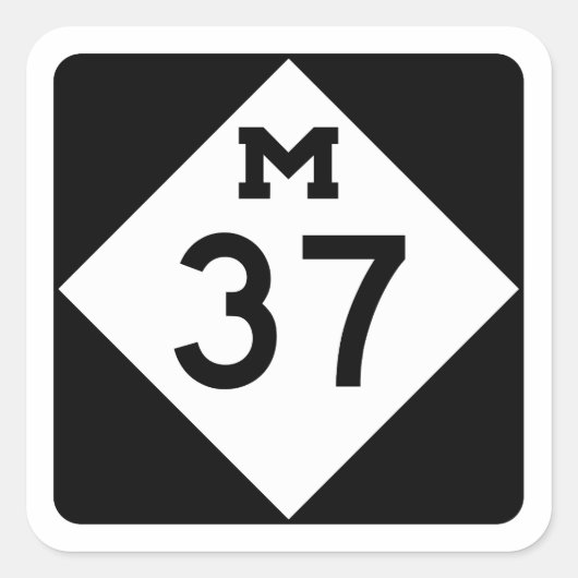 Michigan M-37 Quadratischer Aufkleber (Vorderseite)