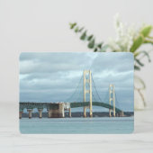 Michigan Mackinac Bridge Foto Einladung (Stehend Vorderseite)