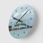 Michigan Mackinac Bridge Foto Runde Wanduhr (Winkel)