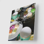 Michigan, Mackinac Island. Grand Hotel Quadratische Wanduhr (Winkel)