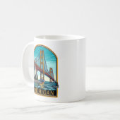 Michigan Mackinaw Bridge Kaffeetasse (Vorderseite Links)