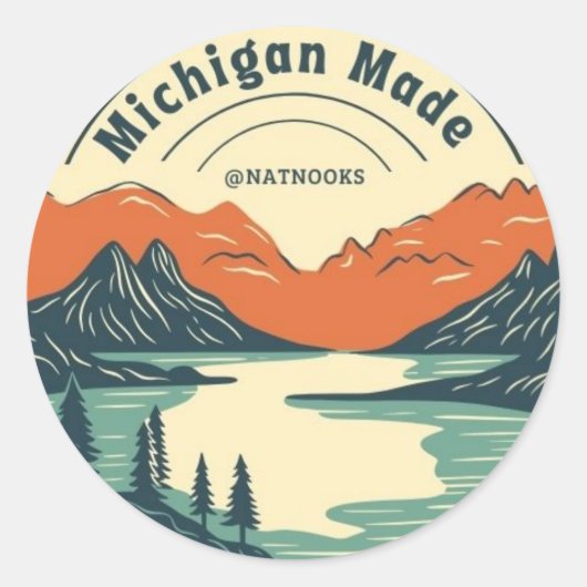 Michigan Made Nature Wandersticker Runder Aufkleber (Vorderseite)