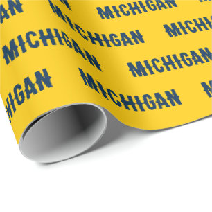 Michigan Maisgelb und Blau Geschenkpapier