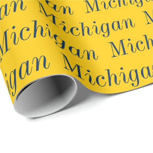Michigan Maize and Blue Wrapping Paper Geschenkpapier (Rolleneckpunkt)
