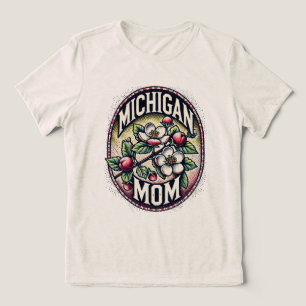 Michigan Mama Cherry Blossom Tree Staat Blume Tri-Blend Shirt