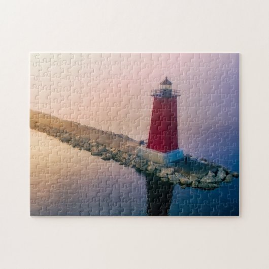 Michigan Manistique Lighthouse Foto Puzzle (Horizontal)