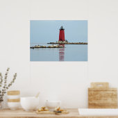 Michigan Manistique Red Lighthouse Foto Poster (Küche)