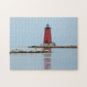 Michigan Manistique Red Lighthouse Foto Puzzle (Horizontal)