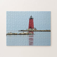 Michigan Manistique Red Lighthouse Foto