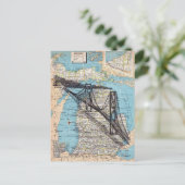 Michigan Map Art Postkarte (Stehend Vorderseite)
