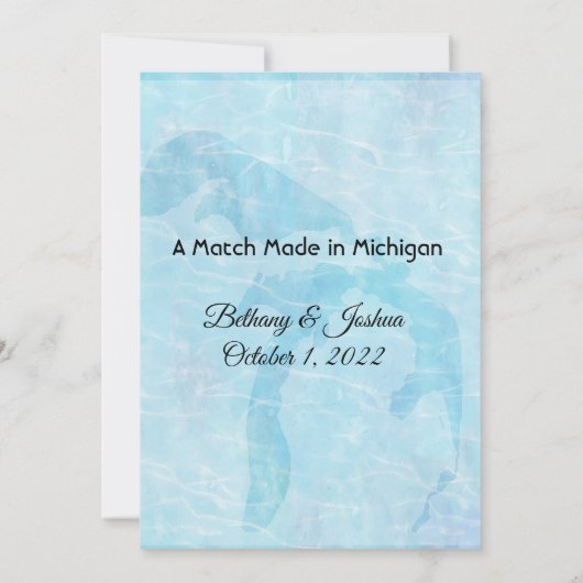 Michigan Map Bridal Dusche Einladung (Rückseite)