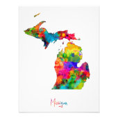 Michigan Map Fotodruck (Vorne)