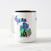 Michigan Map Kontur Design auf Tasse mit BEAR (Vorderseite Links)