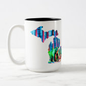 Michigan Map Kontur Design auf Tasse mit BEAR (Links)