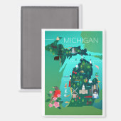 Michigan Map Kühlschrank Magnet (Vorderseite/Rückseite)