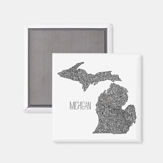 Michigan Map Magnet (Vorderseite/Rückseite)