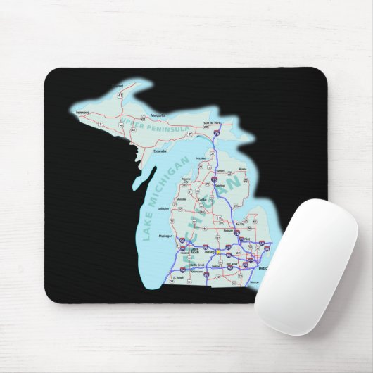 Michigan Map Mousepad (Mit Mouse)