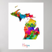 Michigan Map Poster (Vorne)