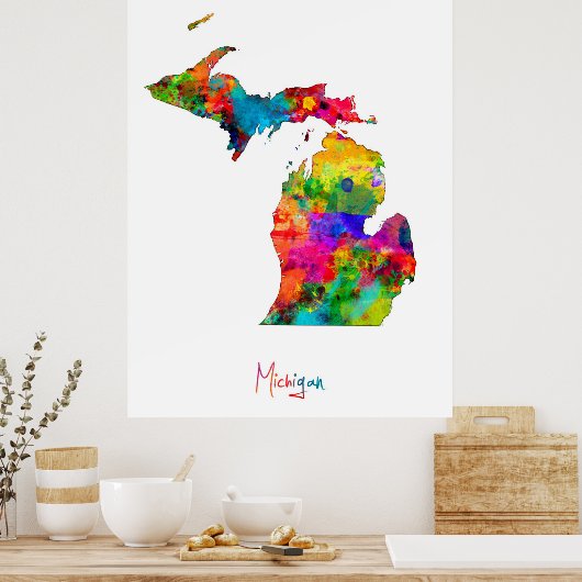Michigan Map Poster (Küche)