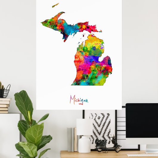 Michigan Map Poster (Heimbüro)