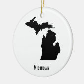 Michigan Map - Schwarz-Weiß-Modern-Karte Keramik Ornament (Links)