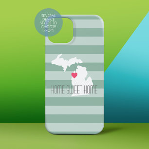Michigan Map Zuhause Staat Liebe mit benutzerdefin iPhone 16 Plus Hülle