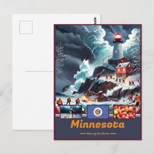 Michigan Marvels & Motto Postkarte (Vorne/Hinten)