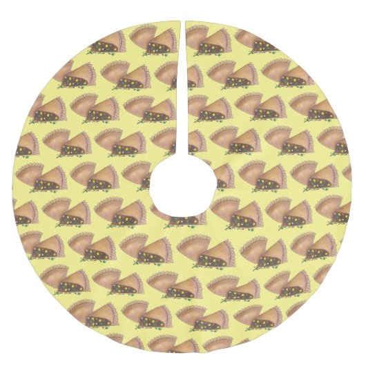 Michigan MI Pasty Fleisch Gemüse Konditorei Lebens Polyester Weihnachtsbaumdecke (Vorderseite)