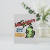 Michigan MI US Motto ~ Zumindest sind wir nicht Oh Postkarte (Stehend Vorderseite)