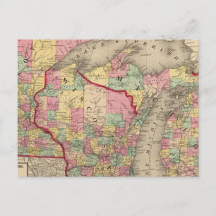 Michigan, Minnesota und Wisconsin 2 Postkarte