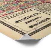 Michigan, Minnesota und Wisconsin Poster (Ecke)