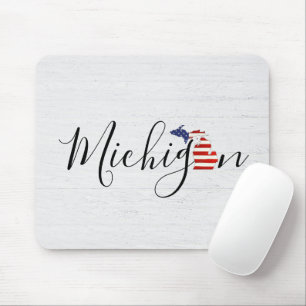 Michigan mit Flag Graphic Mousepad