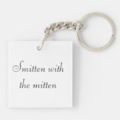 Michigan Mitten Liebe Minimalistisch Boho Floral Schlüsselanhänger (Rückseite)