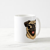 Michigan-Mops mit Sonnenbrille Kaffeetasse (VorderseiteRechts)