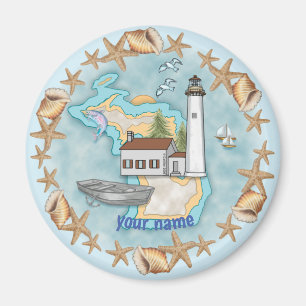 Michigan Muscheln Lighthouse-Magnet Magnet