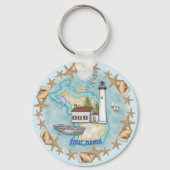 Michigan Muscheln Lighthouse Schlüsselanhänger (Vorderseite)